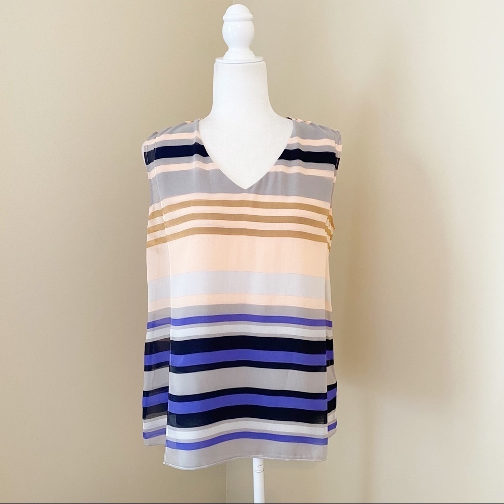CAbi Stripe Underline Semi Sheer Sleeveless Top Style 3273 -Medium